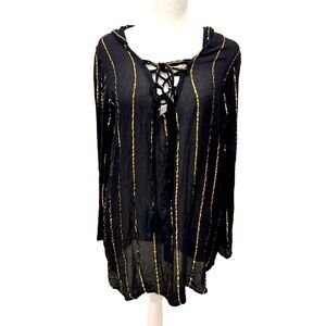 Raya Sun Black and Gold Tunic